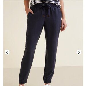 Garnet Hill Tencel & Linen joggers navy size small